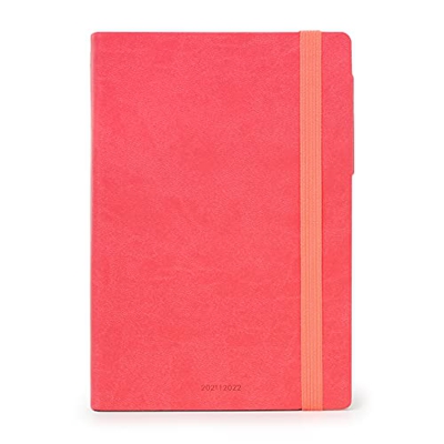 Legami - Agenda Diaria 16 meses 2021/2022, Medium, 18x12cm, Neon Coral