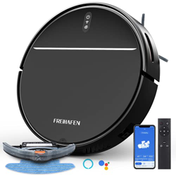 Robot Aspirador Freihafen Robby M8 con función de fregado y estación de Carga, área de Limpieza de 120m2, Funciona con Alexa/Google Assistant, Control en oferta