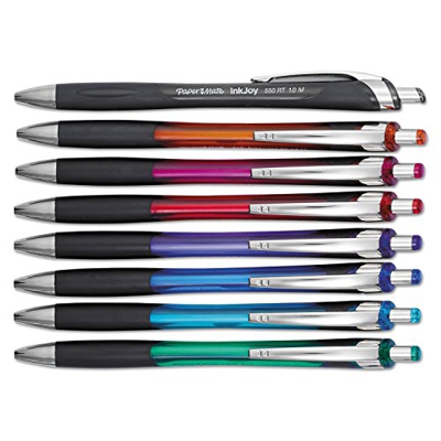 Papermate InkJoy 550 RT – Bolígrafo de bolígrafo retráctil, 1,0 mm, Assorted, 8/PK (1803510)
