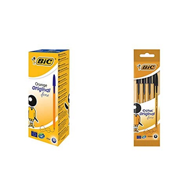 BIC Cristal Original Fine Bolígrafos Punta Fina (0,8 mm) con Certificación NF - Azul + Cristal Original Fine - Bolígrafos punta fina (0.8 mm), Blíster