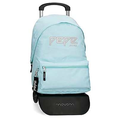 Pepe Jeans Uma Mochila con Carro Azul 31x42x17,5 cms Poliéster 22.79L