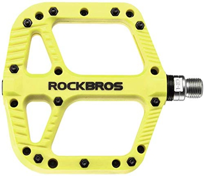 ROCKBROS Pedales Bicicleta, Pedales de Nylon para MTB BMX Bicicleta Carretera, Plataforma Grande Antideslizantes Ligeros, 9/16 Pulgadas
