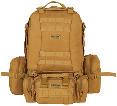 Seibertron 3 Día BackPack Asalto de Combate Táctico bolsa multicámara Mochila caqui