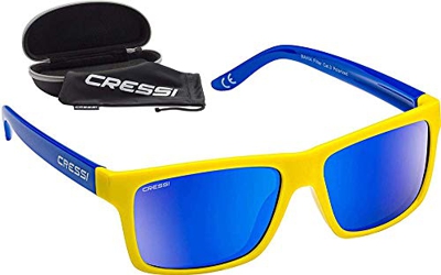 Cressi Bahia Flotantes Sunglasses Gafas De Sol Deportivo, Unisex adulto, Amarillo/Royal/Azul Lentes espejados