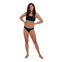 Speedo Solid U-Back 2 Piece AF Bikini, Mujer, Black, 38 en oferta