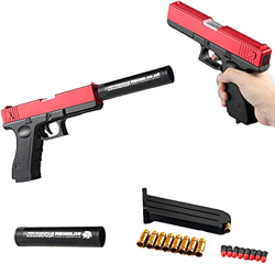 Classic Glock & M1911 Soft Bullet Toy Gun, 1: 1 Size Boys Toy Guns, Shell ejecting Soft Bullet Toy Gun with Ejecting Magazine and Silencer, Fun Outdoo precio