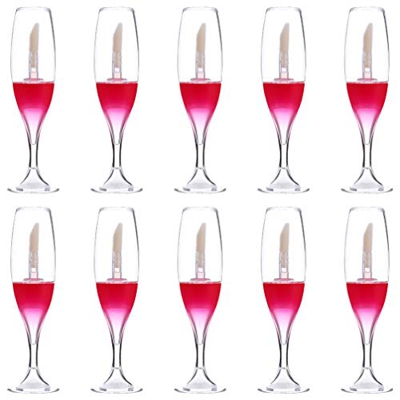 FRCOLOR 10 Piezas Vacías Botellas de Brillo de Labios Copa de Vino Tubo de Brillo de Labios Envases Cosméticos Recargables Tubos de Brillo de Labios p