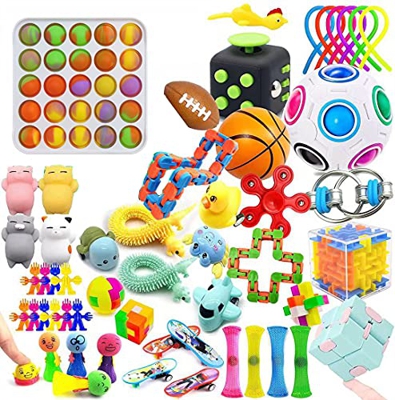Goozy Fidget Toy Pack 54 pcs de Juguetes Sensoriales Fidgets Toys Pop It, Juguetes y Complementos Antiestrés para Niños y Personas con Necesidades Esp