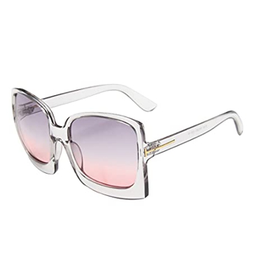 besbomig Gafas de Sol para Mujer de Moda de Gran Tamaño, con Montura Cuadrada, con Estuche para Gafas y Paño de Limpieza, Protección UV y Peso Ligero