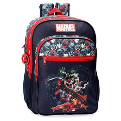 Marvel Los Vengadores Avengers Team Mochila Escolar Doble Compartimento Adaptable a Carro Azul 30x40x13 cms Poliéster 15,6L en oferta