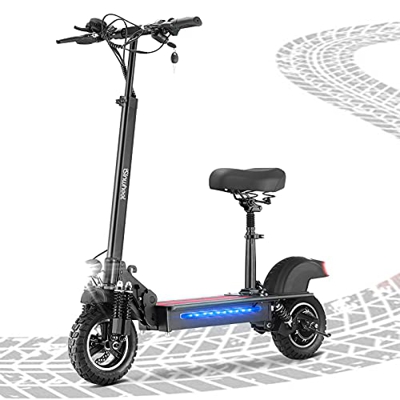 Patinete Electrico iSinwheel iX5 - Largo Alcance 40 KM, Velocidad Máxima hasta 45 KM / H, Neumáticos Todoterreno de 10 '' Motor de 600W con Asiento Pa