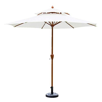 Parasoles 9ft (2.7m) Patio Garden Umbrella - Sombrilla al Aire Libre Tienda de café Fiesta de Bodas Playa Protector Solar (Color: Blanco)