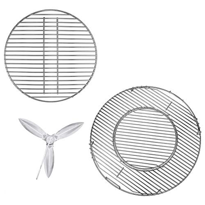 GFTIME Kit Parrilla Cocina, Parrilla de Carbón y Sistema de Limpieza para Parrillas de Carbón Weber de 57cm One-Touch Silver, Bar-B-Kettle, Master-Tou