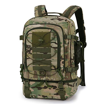Mardingtop 28L Mochila Militar, Mochilas Hombre Deportivas Mochila Tactica Senderismo Moto Deporte Viaje Playa Montaña Negra for Unisex