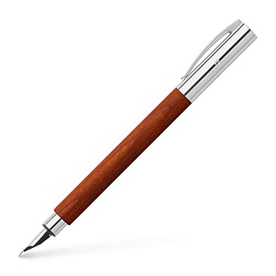 Faber-Castell 148583 Ambition - Pluma estilográfica (madera de nogal, plumín B, 1 unidad)