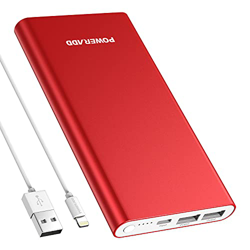 Pilot 4GS - Batería externa portátil (12000 mAh, con 2 puertos USB, batería de emergencia compacta para Huawei, Xiaomi, OnePlus, Samsung, etc. - Rojo características