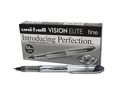 Uni-ball UB-200 - Vision Elite, 12 unidades, Negro