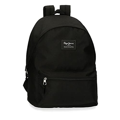 Pepe Jeans Aris Mochila para Portátil Doble Compartimento 15,6" Negro 31x44x15 cms Poliéster 23,87L