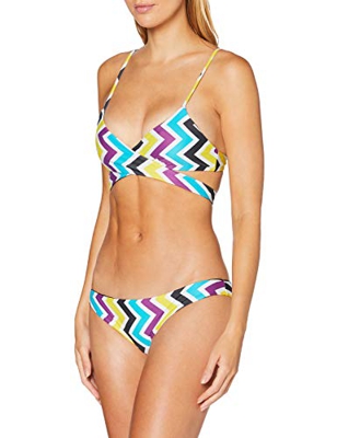 ARENA W Triangle Two Piece Bikini Triangular Reversible Mujer Allover, provenza Multi-Black, 44