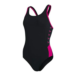 Speedo - Bañador para Mujer con Logotipo de Boom Splice Muscleback, Mujer, One Piece Swimsuit, 812900, Negro/Rosa Eléctrico, 44 precio