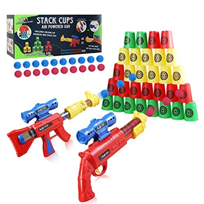 FORMIZON 2 Piezas Pistola Juguete para Niños, Pistola de Juguete con Bola de Espuma con Objetivo de Tiro de Pie, Kit De Disparos Pistola de Juguete pa