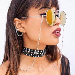 Bohend Moda Estrella Cadena de gafas de sol Plata Mujer Cadena de anteojos Talón Accesorios para gafas por Anteojos y gafas de sol (2 piezas) en oferta