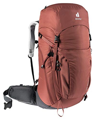 Deuter Trail Pro 34 SL Mochila para Senderismo, Mujer, Rojo y Gris, 34 L