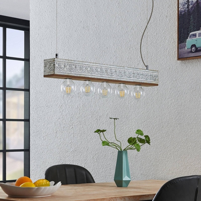 Lindby Mella colgante, motivo ornamental, 5 luces