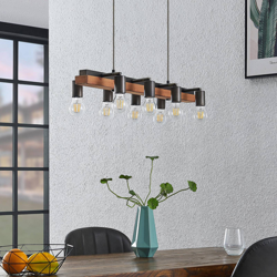 Lindby Morleen - colgante, 8 luces, madera oscura características