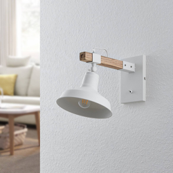 Lindby Calliora aplique, blanco, metal y madera en oferta