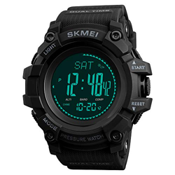 TONSHEN Hombre Reloj Outdoor Militar Digital Brújula LED Electrónica Doble Tiempo Altímetro Termómetro Podómetro Calorías Alarma Multifuncional Deport en oferta
