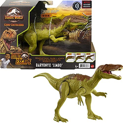 Jurassic World Ruge y Ataca Baryonyx Dinosaurio figura articulada de juguete con sonidos Mattel GWD12