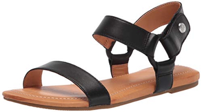 UGG Rynell, Sandalia Mujer, Piel Negra, 38 EU