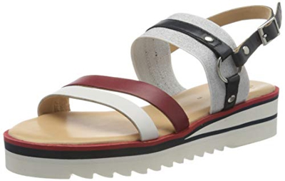ara Durban, Sandalias con Plataforma para Mujer, Blanco (Weiss,Rot/Blau 05), 42.5 EU