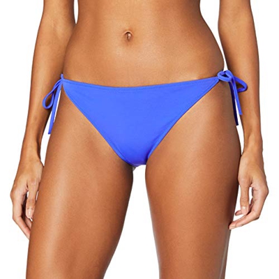 Calvin Klein Cheeky STurkeyING Side Tie Bikini, Azul De Amparo, L para Mujer