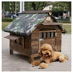 TYX Perro caseta Madera Jardin Intemperie, Aire Libre Perrera casetas Perros Madera, para Gatos casetas Mascotas,27.16×25.98×26.77in precio