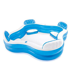 Piscina hinchable de salón familiar con asiento, piscina de interacción familiar resistente a la abrasión, espesa de PVC para niños adultos, piscinas  características