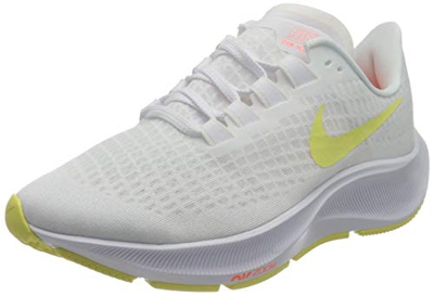 Nike Air Zoom Pegasus 37, Running Shoe Mujer, White/Light Zitron-Bright Mango, 38 EU