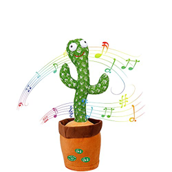 Furado Juguete De Peluche En Forma De Cactus Bailarin, Volumen controlableJuguete De Cactus Bailando con 120 Canciones En Inglés, Cantando Y Grabación características
