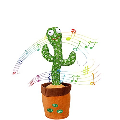 Furado Juguete De Peluche En Forma De Cactus Bailarin, Volumen controlableJuguete De Cactus Bailando con 120 Canciones En Inglés, Cantando Y Grabación