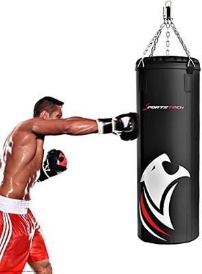 Sportstech Saco de Boxeo Profesional.Fijación 360 Incluye póster de Entrenamiento;Nuestro BXP está Recomendado por la Asociación de Boxeo de Berlín,Id