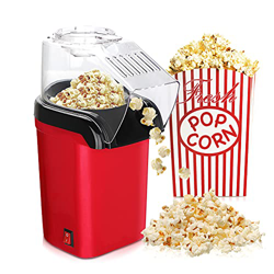 IVEOPPE Máquina de Palomitas Sin Grasa Aceita, Circulación de Aire Caliente, Tapa Removible Con taza, 1200 W de Potencia, Rojo características