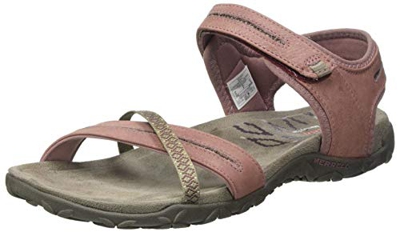 Merrell Terran Cross II, Sandalia con Pulsera Mujer, Rojo (Burlwood), 39 EU