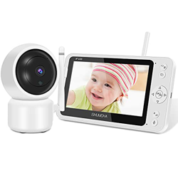 Vigilabebés Con Cámara De 5'' Pantalla Hd 1080P SHUMDHA Vídeo Monitores de Bebé Alcance De 300 M,Vigilancia Para BebéS Con Modo Eco,Interfono,Visión N precio