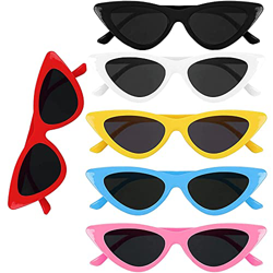 Mikqky 6 Piezas Gafas de Sol Estilo Ojo de Gato Retro, Gafas de Ojo de Gato Con Montura de Espejo, Adecuado para Protección Uv Las Niñas Se Visten par precio