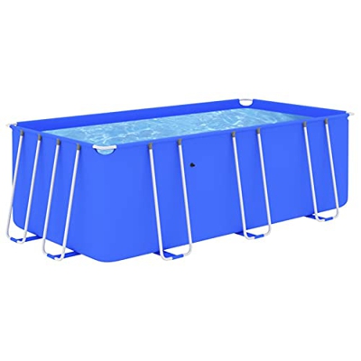 Festnjght Piscina Redonda Desmontable 400x207x122 cm, Estructura de Acero Piscina Estructura Metálica, Piscina Infantil