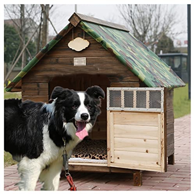 TYX Perro caseta Madera Jardin Intemperie, Aire Libre Perrera casetas Perros Madera, para Gatos casetas Mascotas,38.97×36.22×37.40in