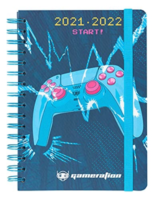Agenda Gameration 2021-2022 - Agenda escolar 2021-2022 / Agenda 2021 semana vista - Agenda 12 meses desde Agosto de 2021 a Julio de 2022 |Agenda A5 - 