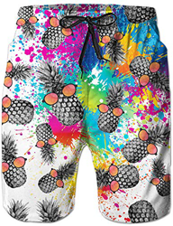Rave on Friday Hombre Bañador Estampado 3D Impresos Funny Realista Piña Gráfico Boardshorts Hawaii Funky Moda Shorts M en oferta
