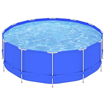 Festnjght Piscina Redonda Desmontable 457x122 cm, Estructura de Acero Piscina Estructura Metálica, Piscina Infantil